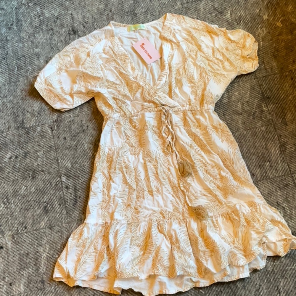 Gold and white short sundress